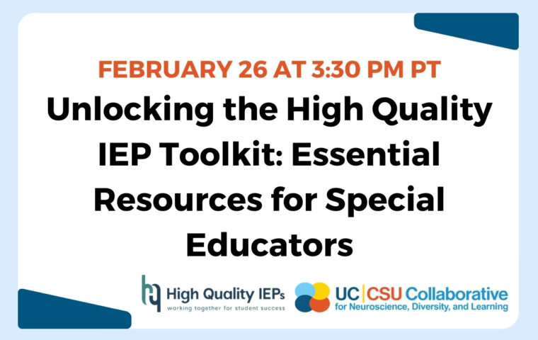 FEBRUARY 26 AT 3:30 PM PT. Unlocking the High Quality IEP Toolkit Essential Resources for Special Educators